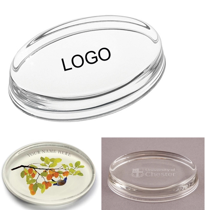 Crystal Oval Paperweight - DCLB3115 | Miracle Method Company