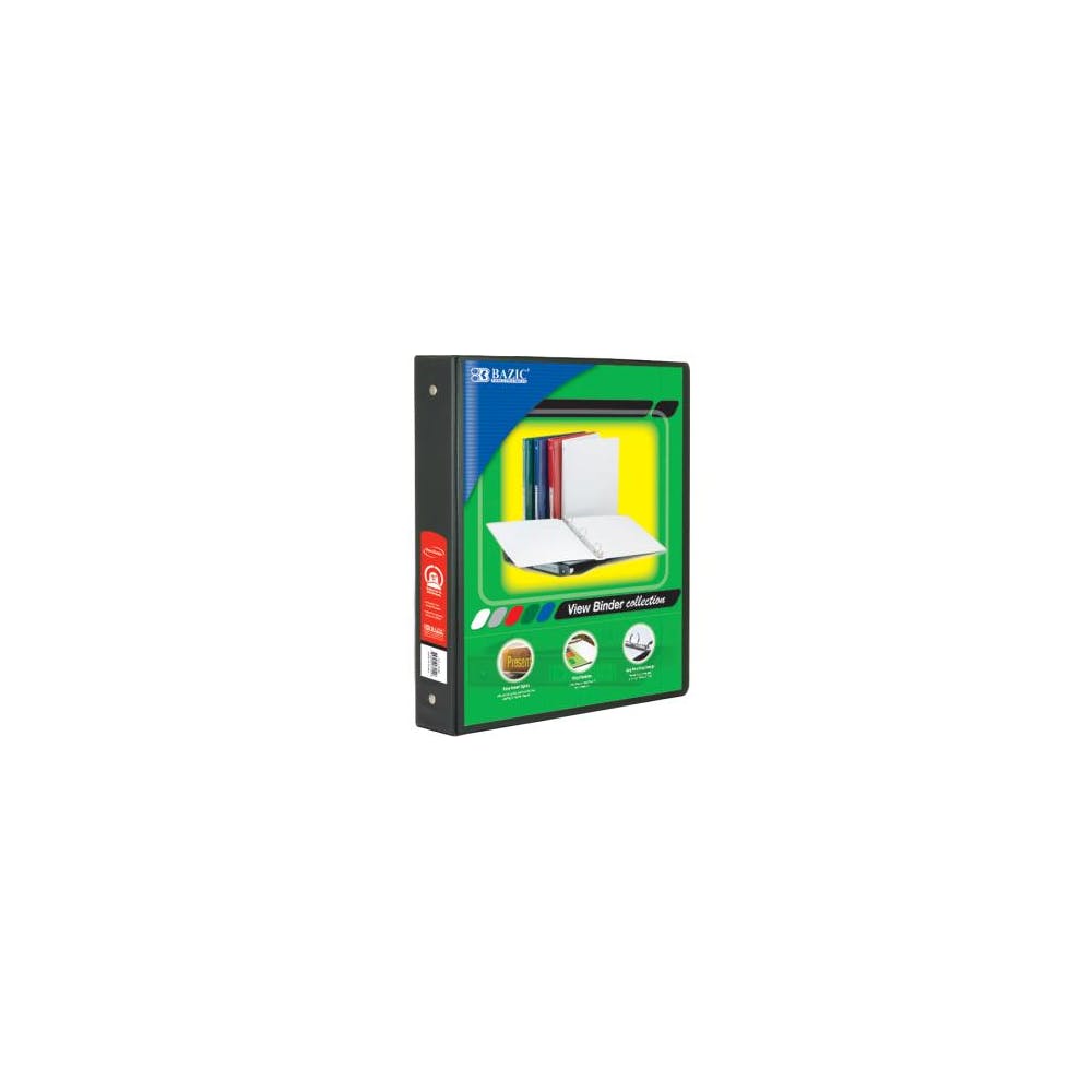 1.5" 3 Ring View Binders - Black 2 Pockets 2