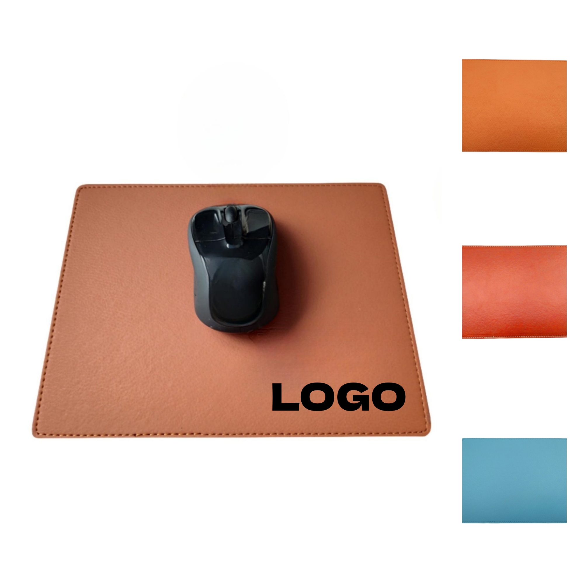 PU Leather Stitched Edge Computer Mouse Desk Mat 6