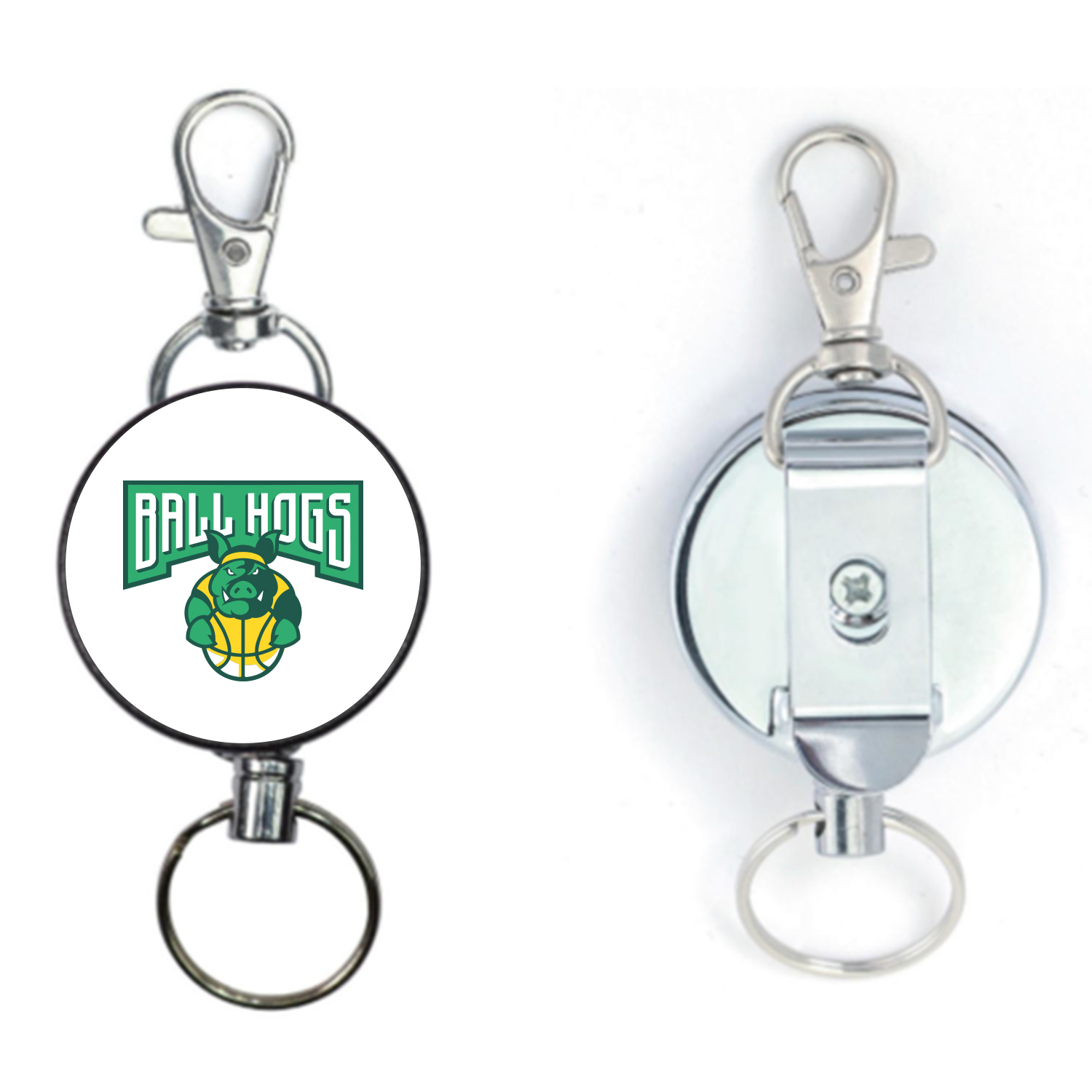 Outdoor Heavy Duty Round Metal Badge Reel w/ Belt Clip