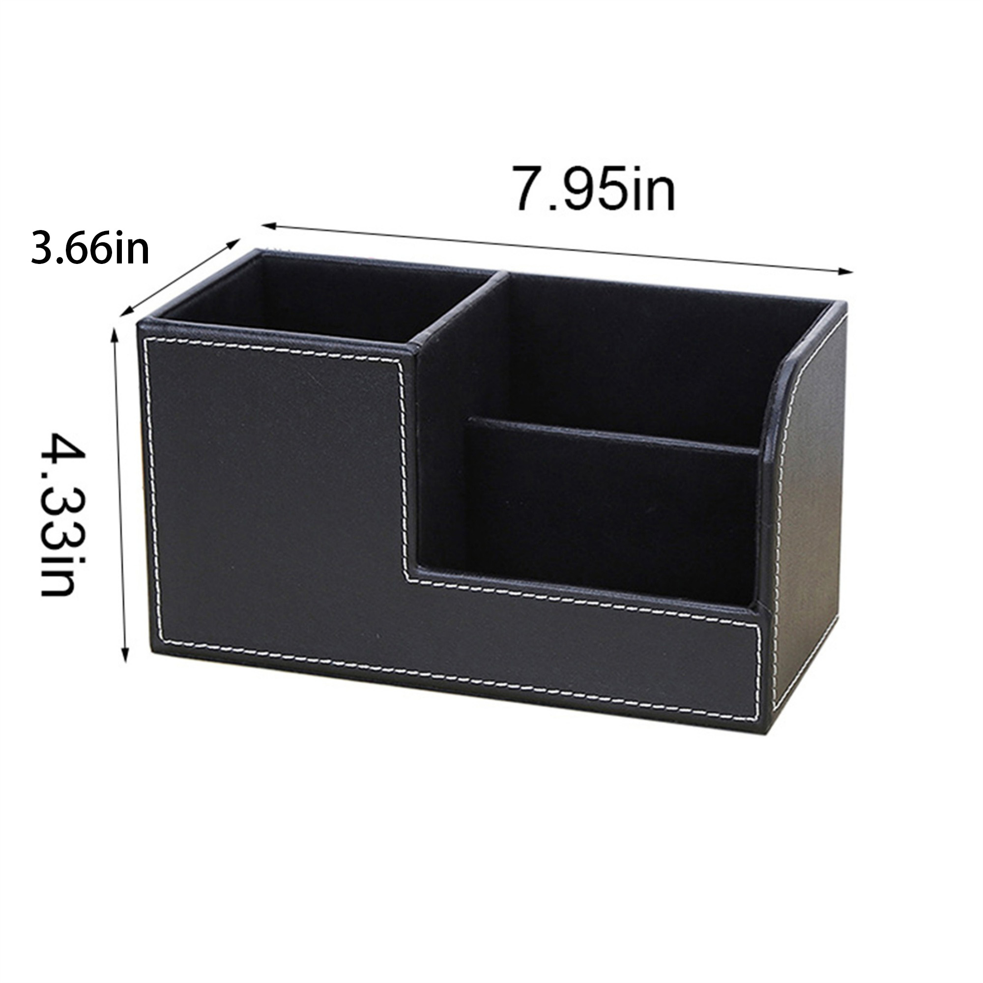 Multi-Compartment PU Leather Desk Organizer 8