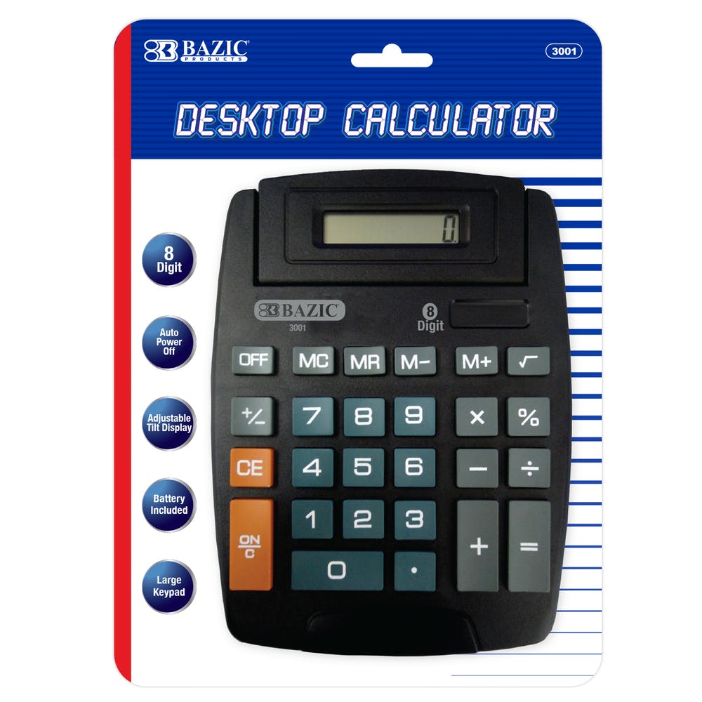 8 Digit Display Calculator - Desktop Auto Off 3