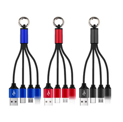 3-In-1 USB Cable With Keychain