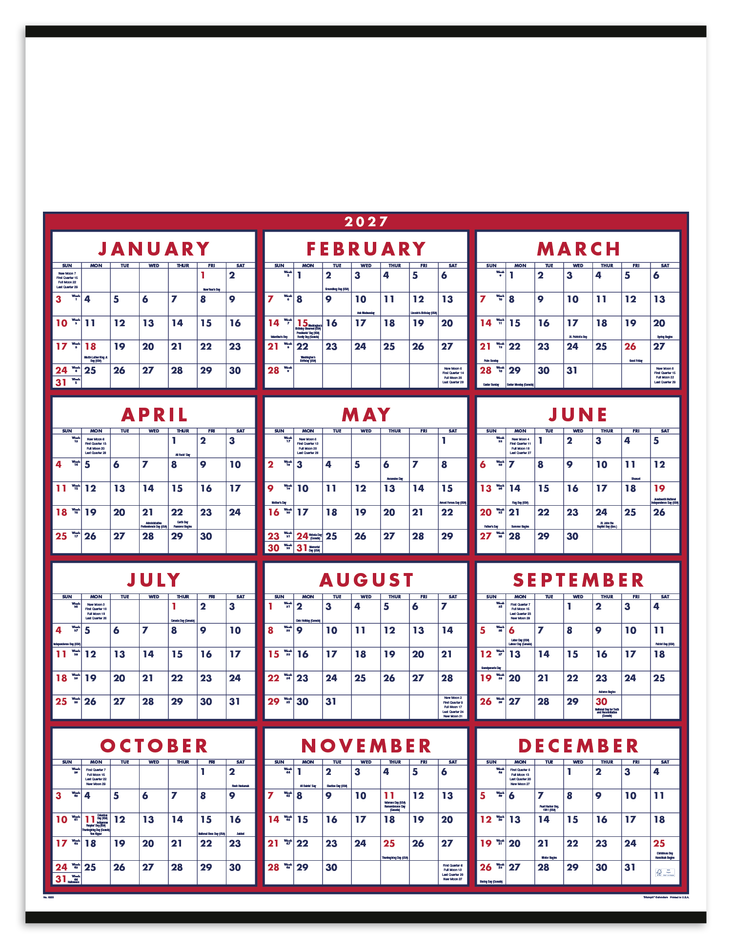Triumph Calendars Span-A-Year Calendar