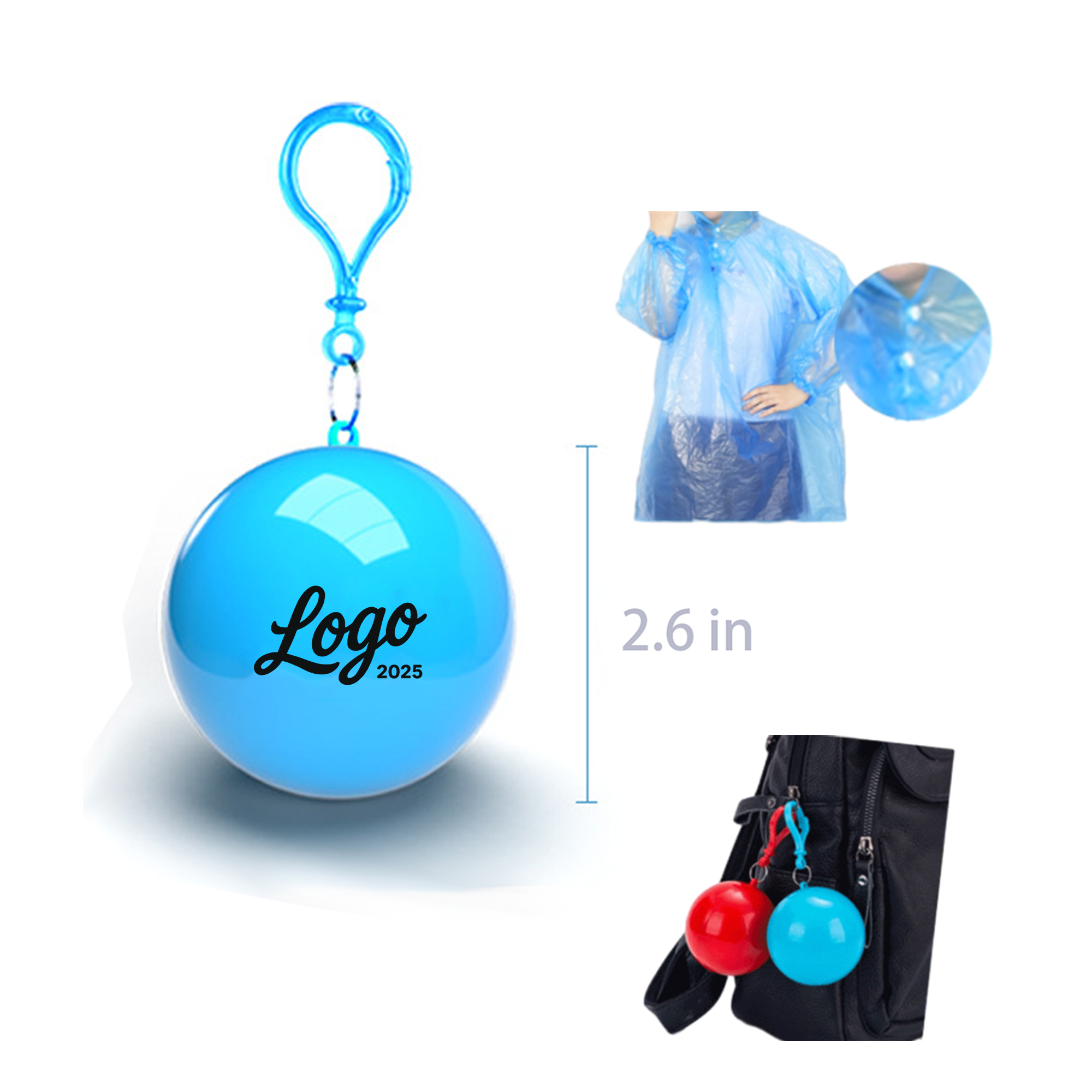 Buckle-Type Spherical Disposable Raincoat 5