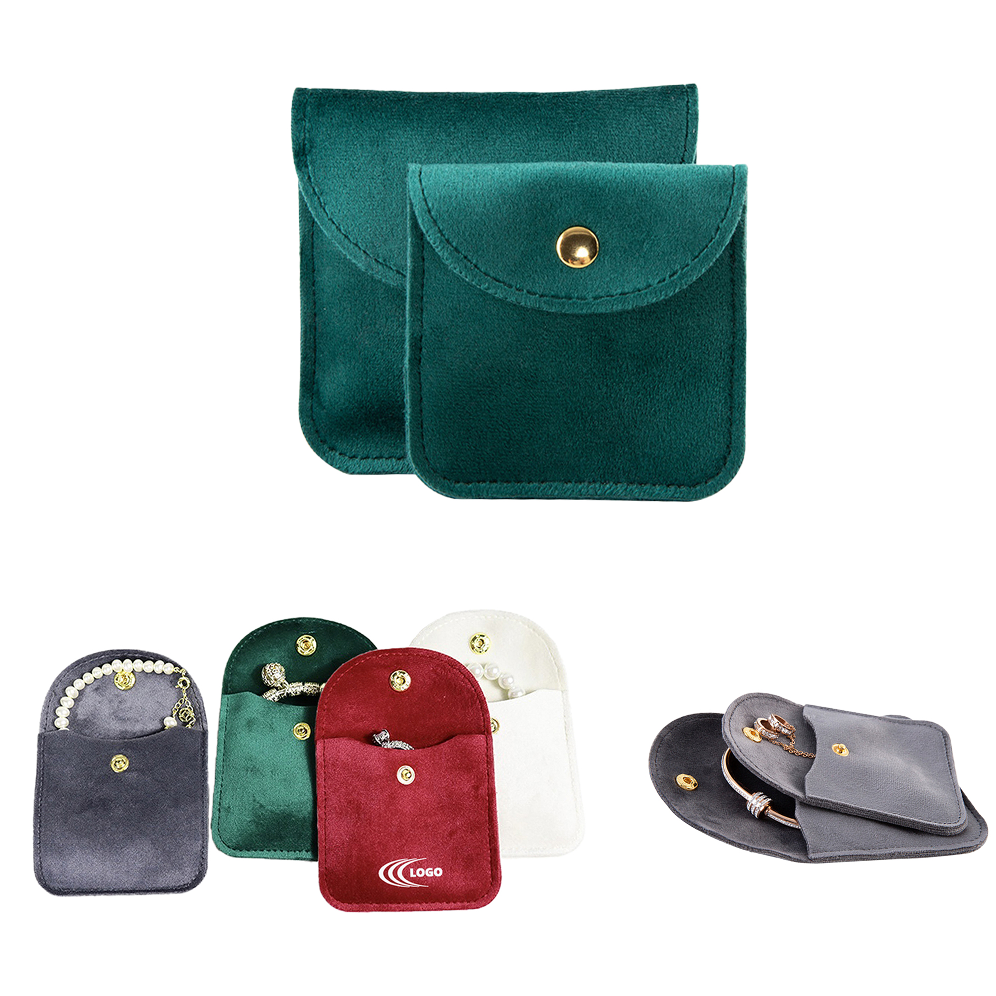 Velvet Storage Bag with Snap Button Closure 3