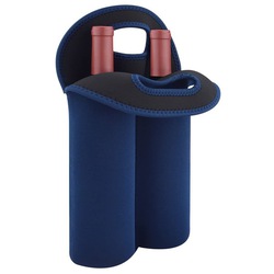 2 Bottle Insulated Neoprene Wine Carrier Tote Bag Water Bott