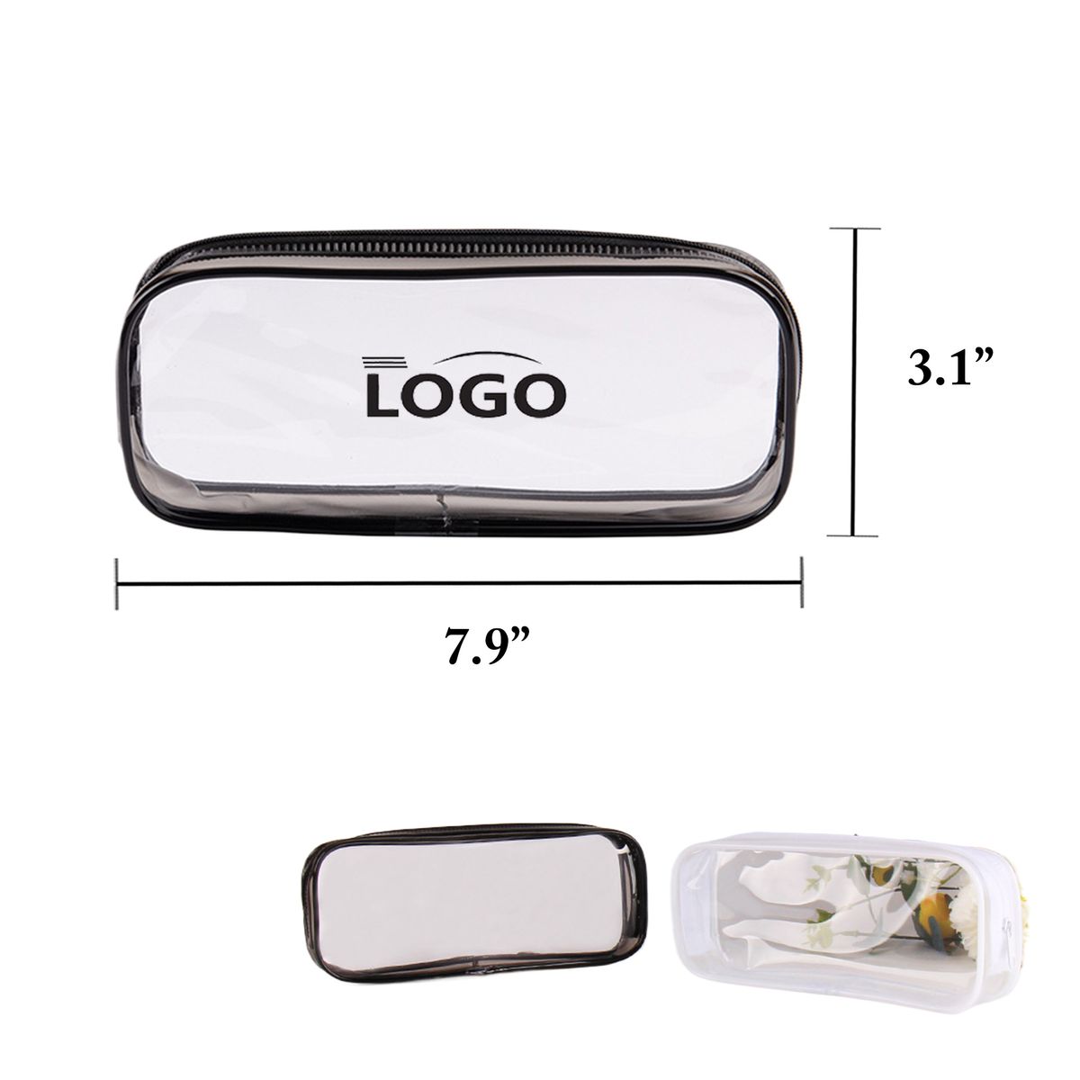 Clear PVC Zipper Cosmetic Pencil Case 4