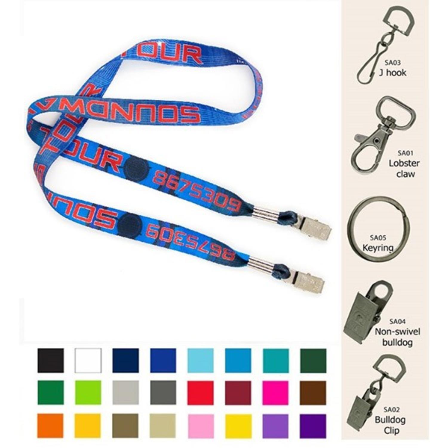 5/8" Double Ended Polyester Dye-Sublimation Lanyard Full Color