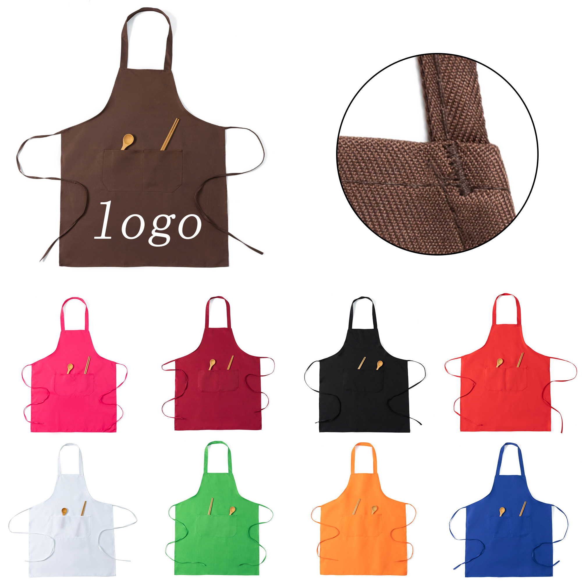 Simple Solid-Color Custom-Made Advertising Apron 3