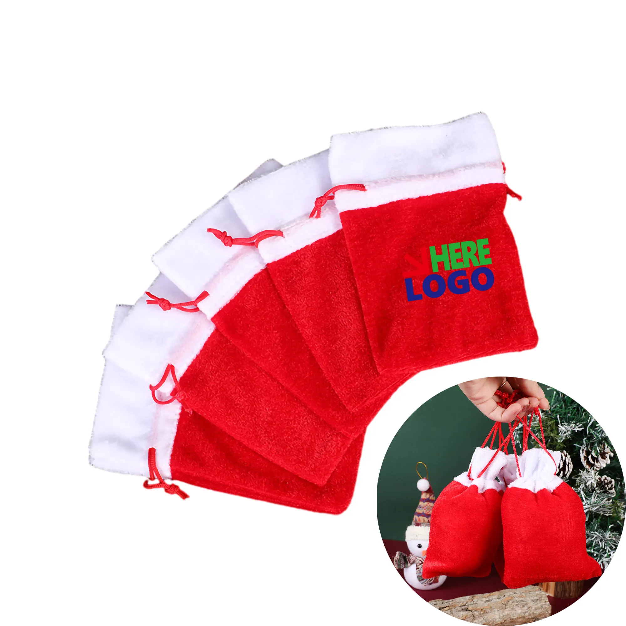 Christmas Drawstring Gift Bag Reusable Party Supplies