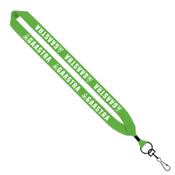 1" Cotton Lanyard with Metal Crimp & Metal Swivel Snap Hook