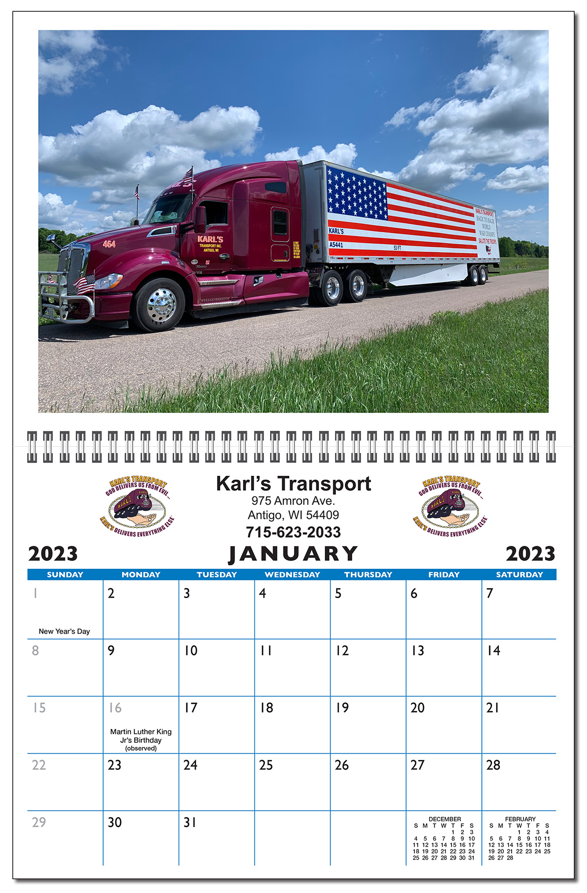 Deluxe 13 Picture Custom Wall Calendar