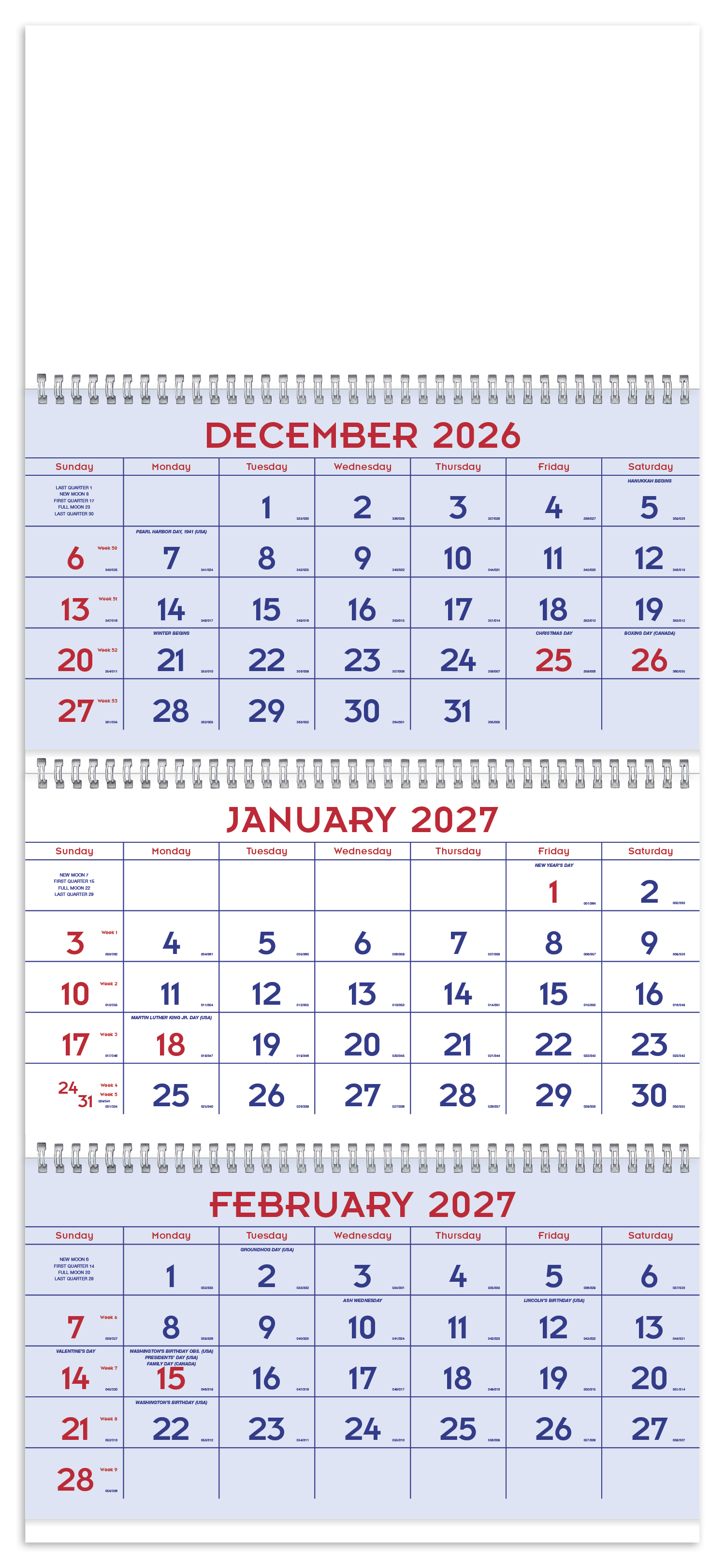 Triumph Calendars Red & Blue Commercial Planner