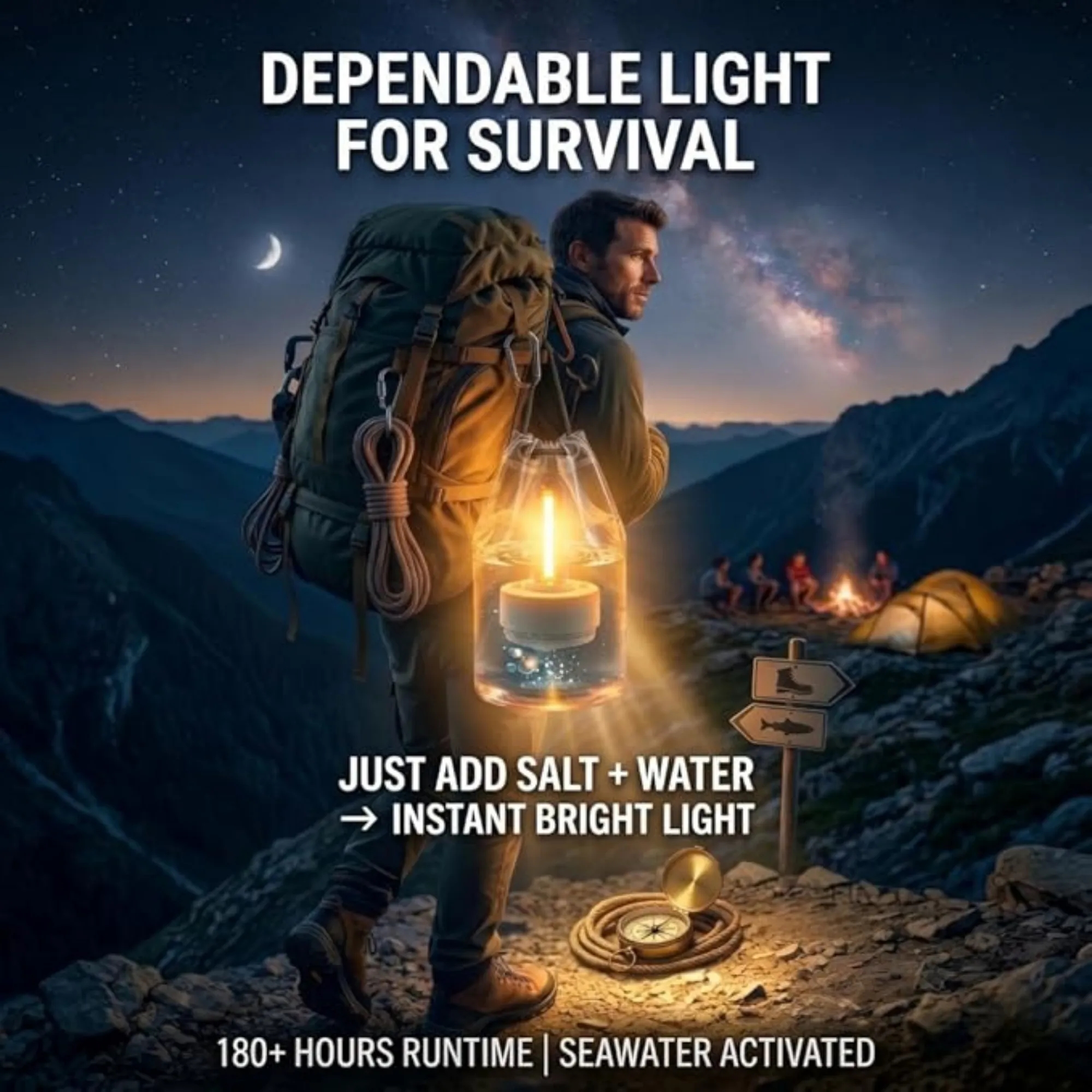 Saltwater Emergency Lantern ABS Acrylic Ceramic Night Light 4