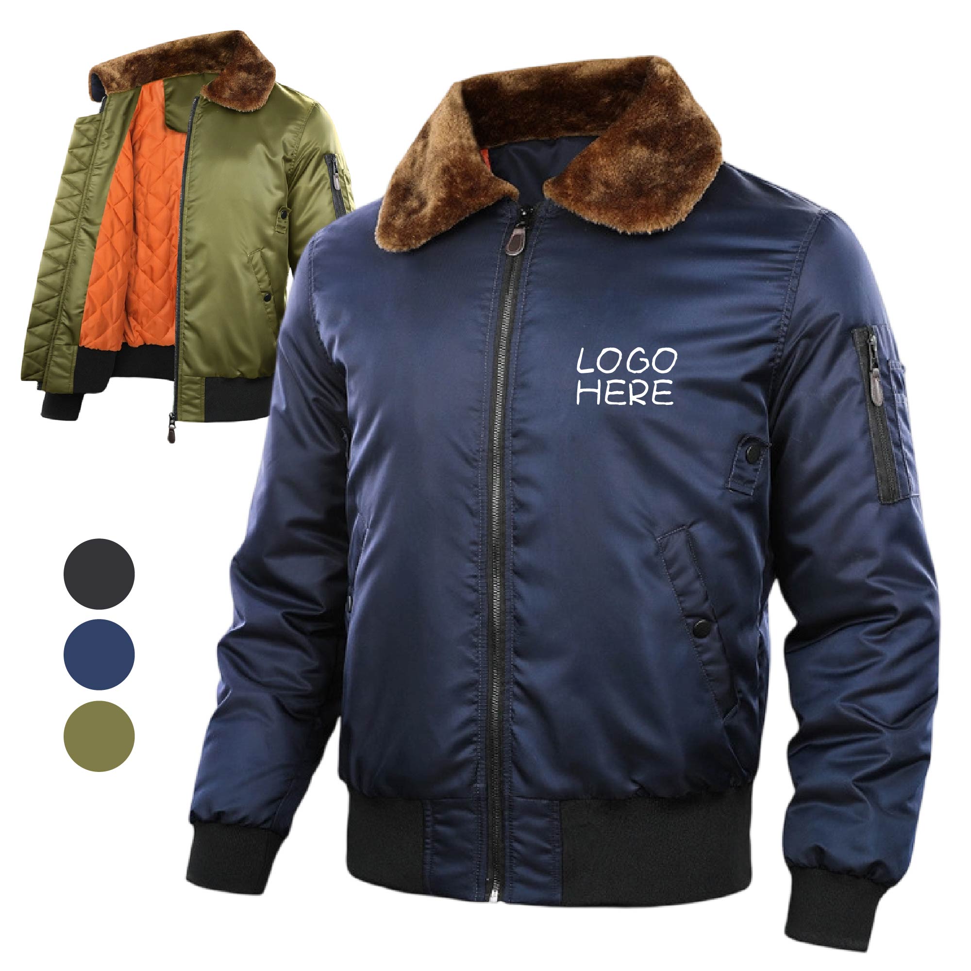 Collar Zip Up Winter Coat