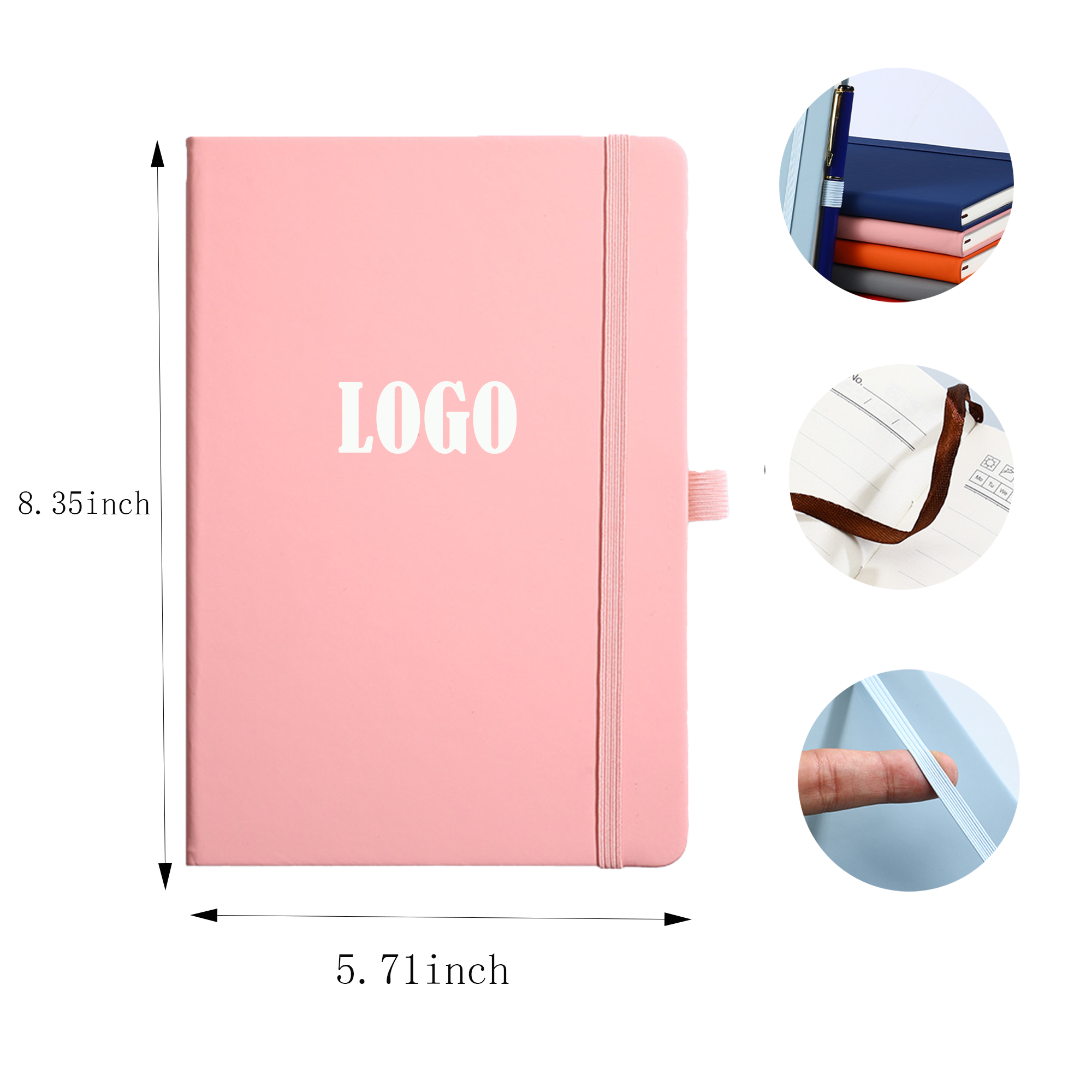 A5 Journal Hardcover Notebook With Pen Holder For Travel MOQ50 5