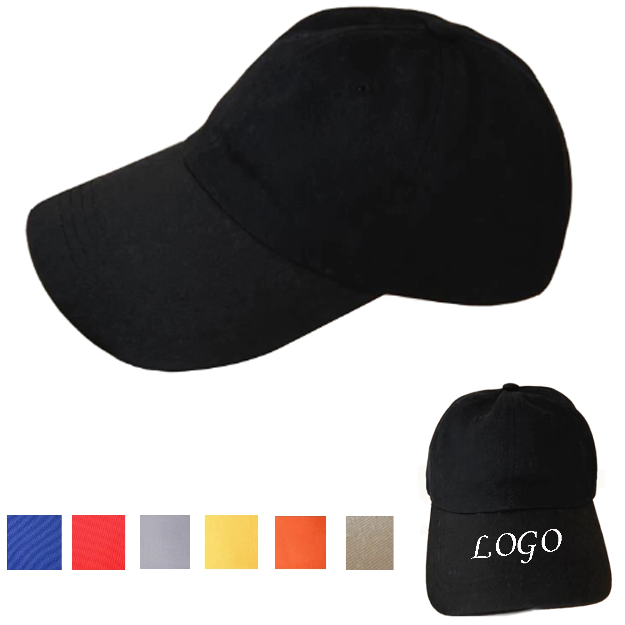 100% Cotton Baseball Cap Adjustable Size 5