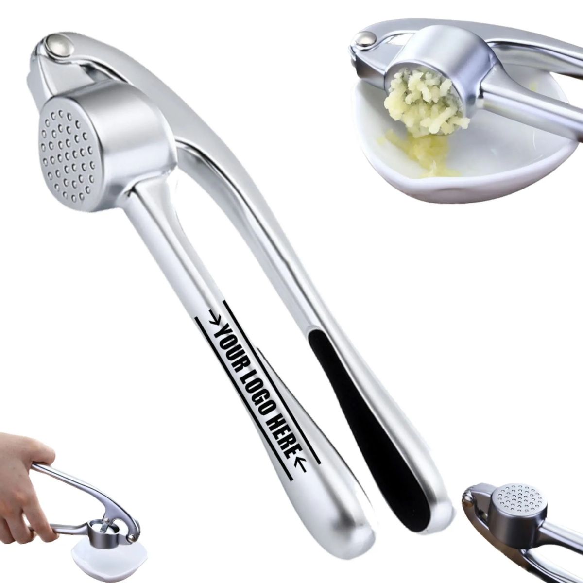 Zinc Alloy Garlic Press With Long-Handled 7