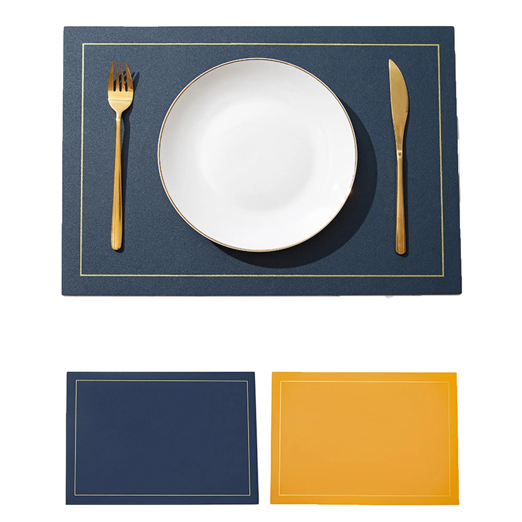 Square Leather Dining Mat 30
