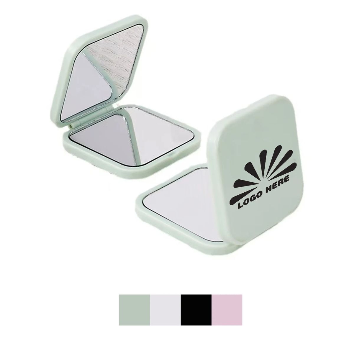 Portable Flip Makeup Mirror With Customizable Logo 7