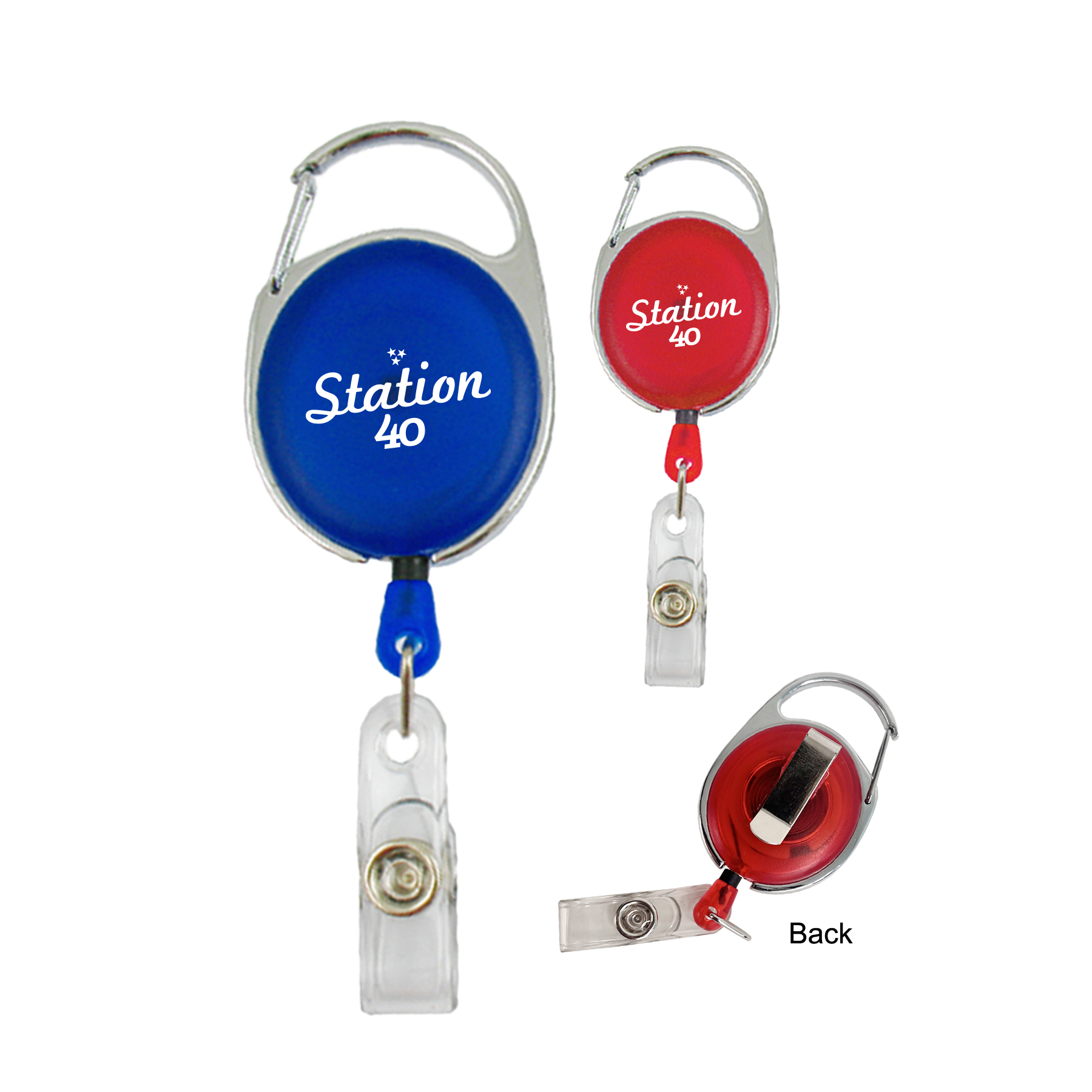 Heavy Duty Carabiner Badge Reel - Close Out 24