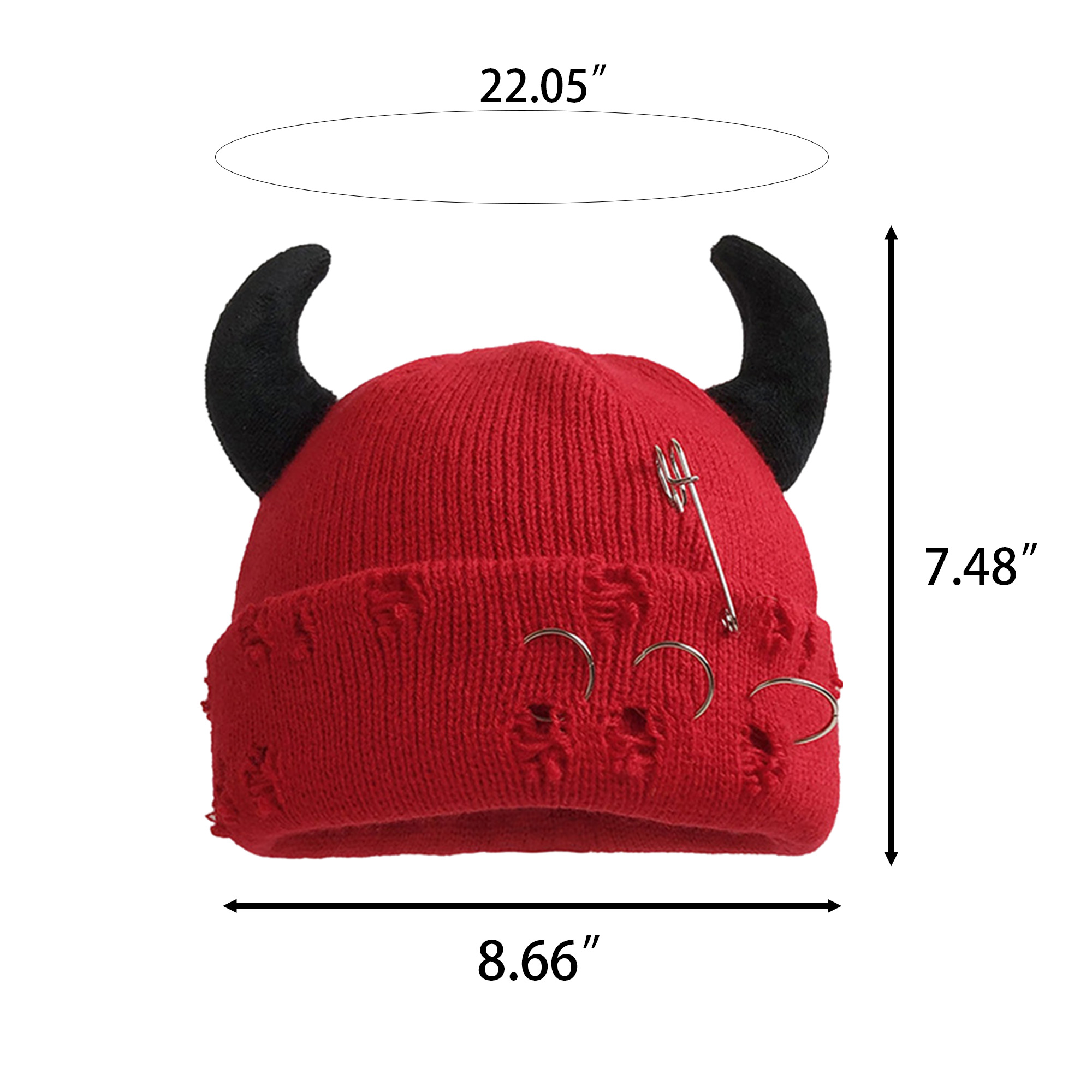 Custom Logo Horned Winter Knitted Hat 19
