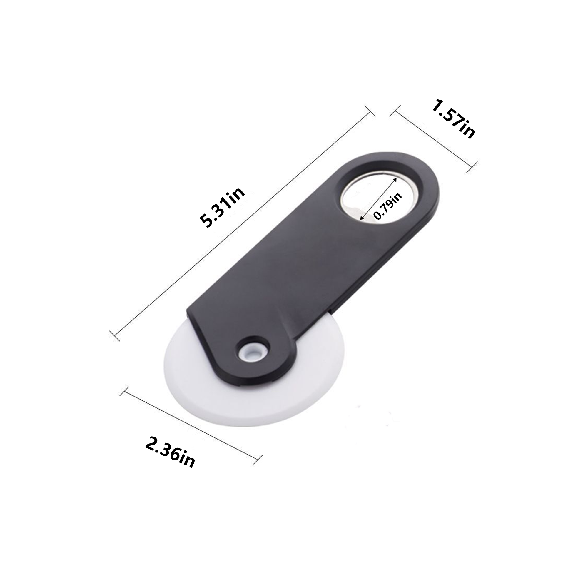 Plastic pizza cutter with bottle opener 5