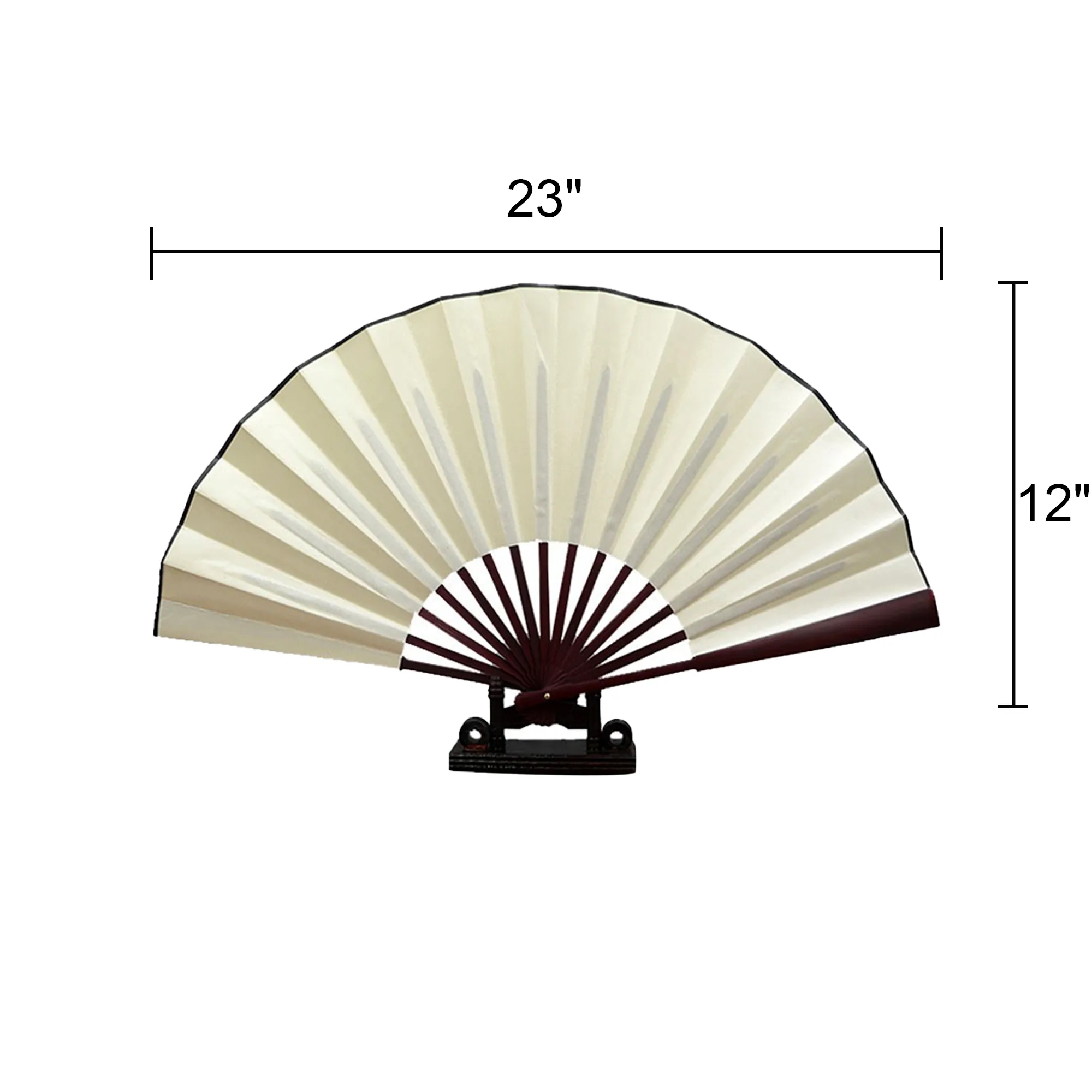 Large Cloth Folding Hand Fan 2-Sided Full Color 7