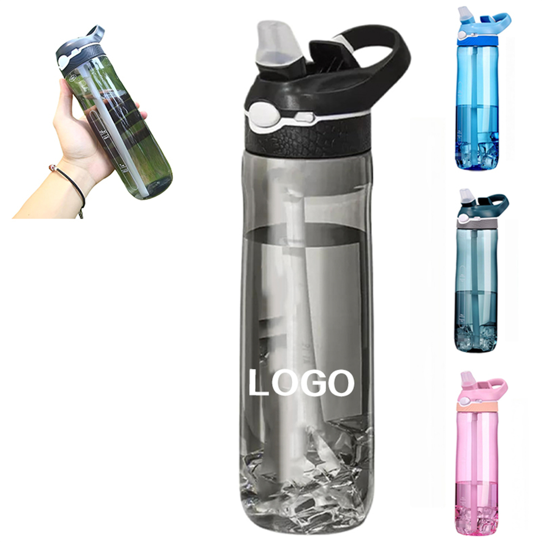 Sports Water Bottle with Clip Handle 14