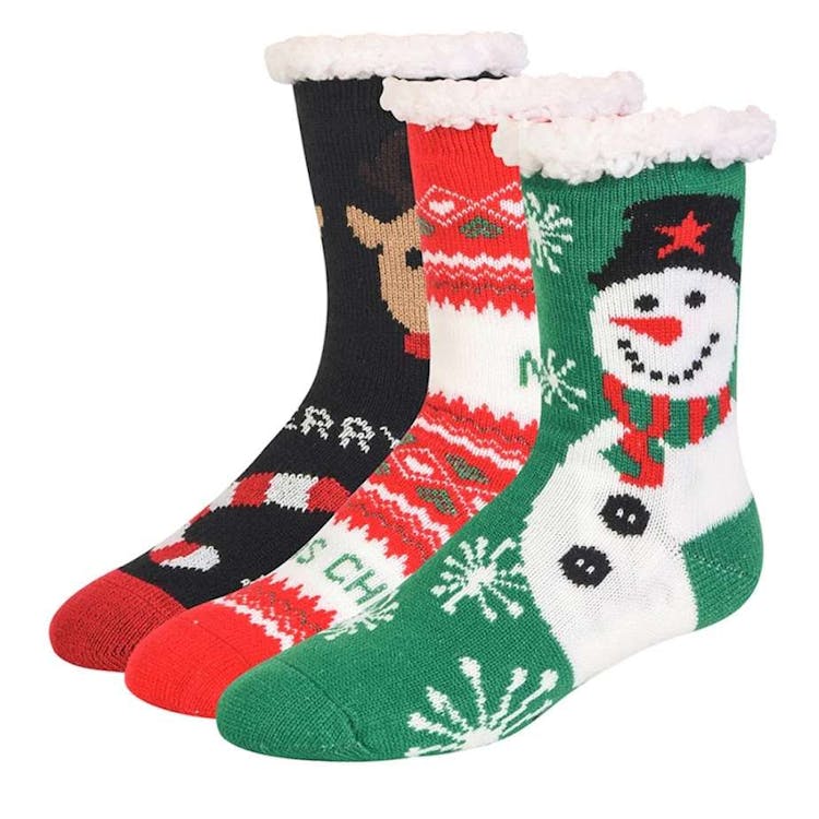 Women's Thermal Non-Skid Socks - Christmas Size 9-11 Lined 3