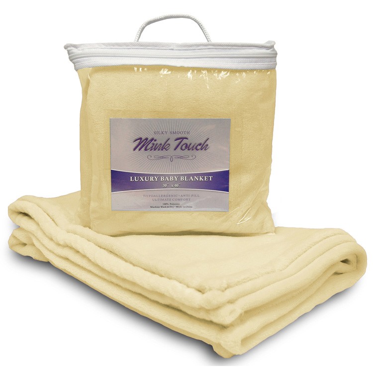 Yellow Faux Micro Mink Crib Blanket
