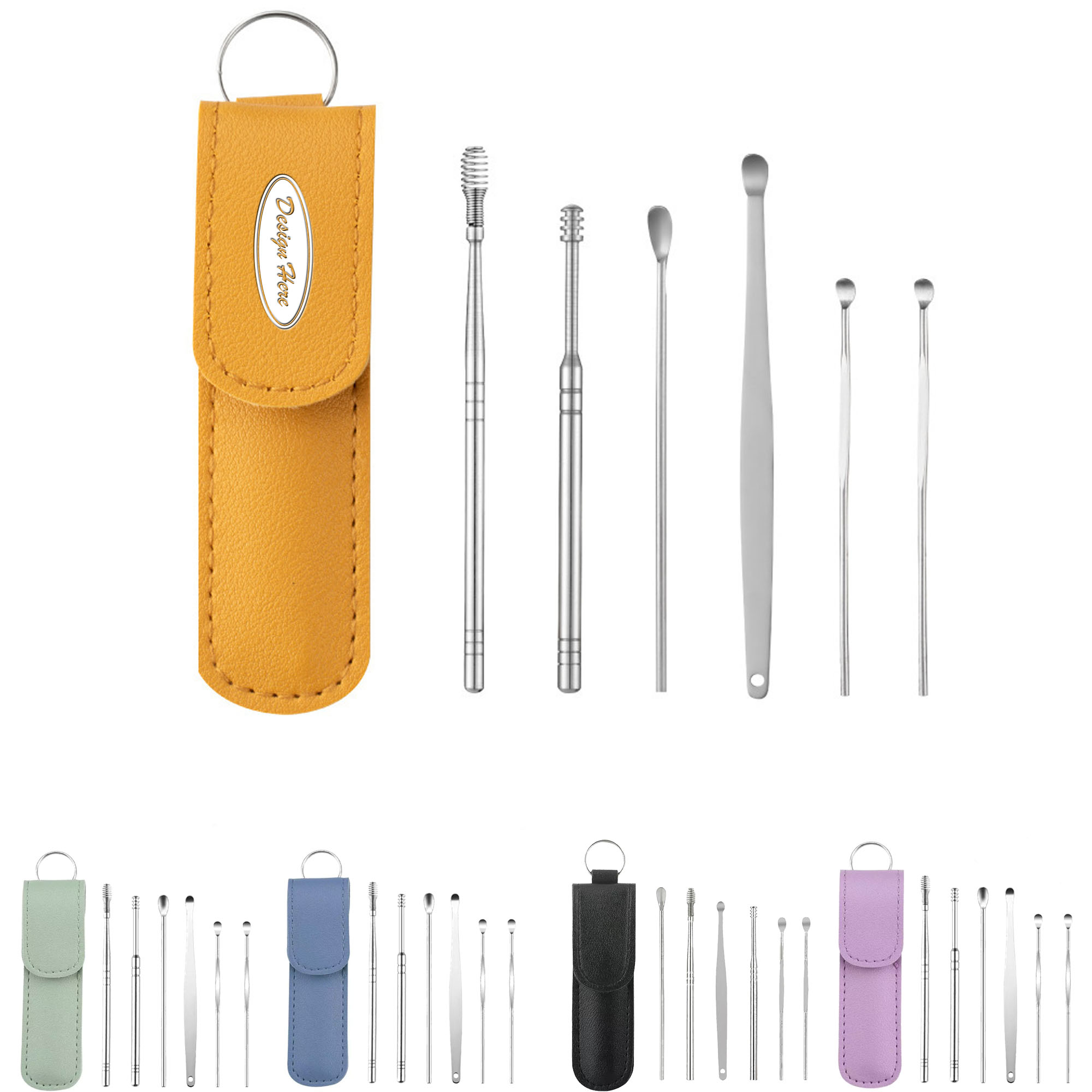 Premium 6-Piece Ear Cleaning Kit with Leather Case & Ear Picks 7
