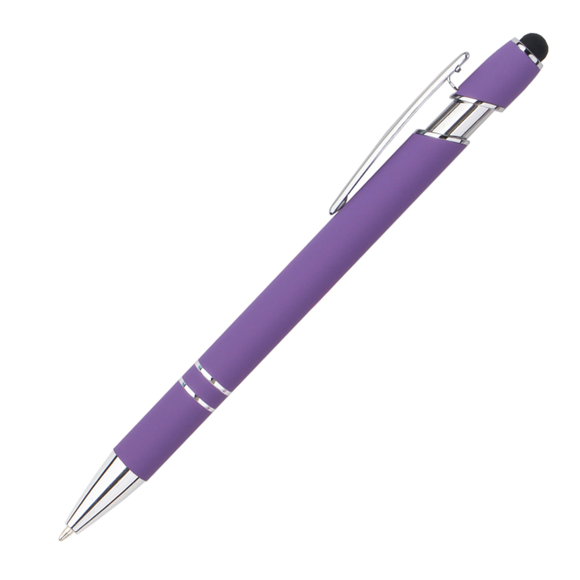 Retractable Metal Ballpoint Pen With Stylus Tip Black Ink 46