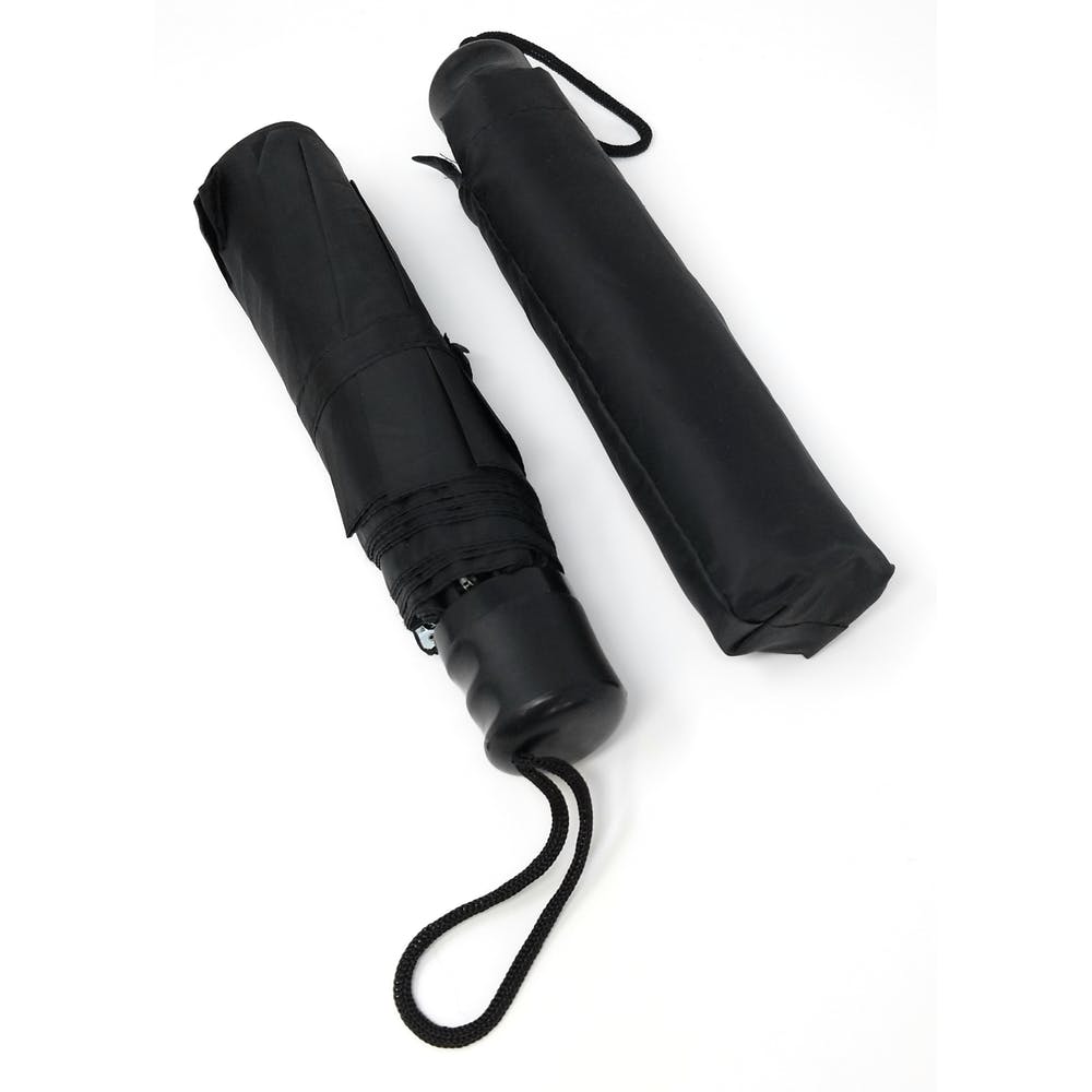 Mini Compact Umbrella - Black Collapsible 10'' 3