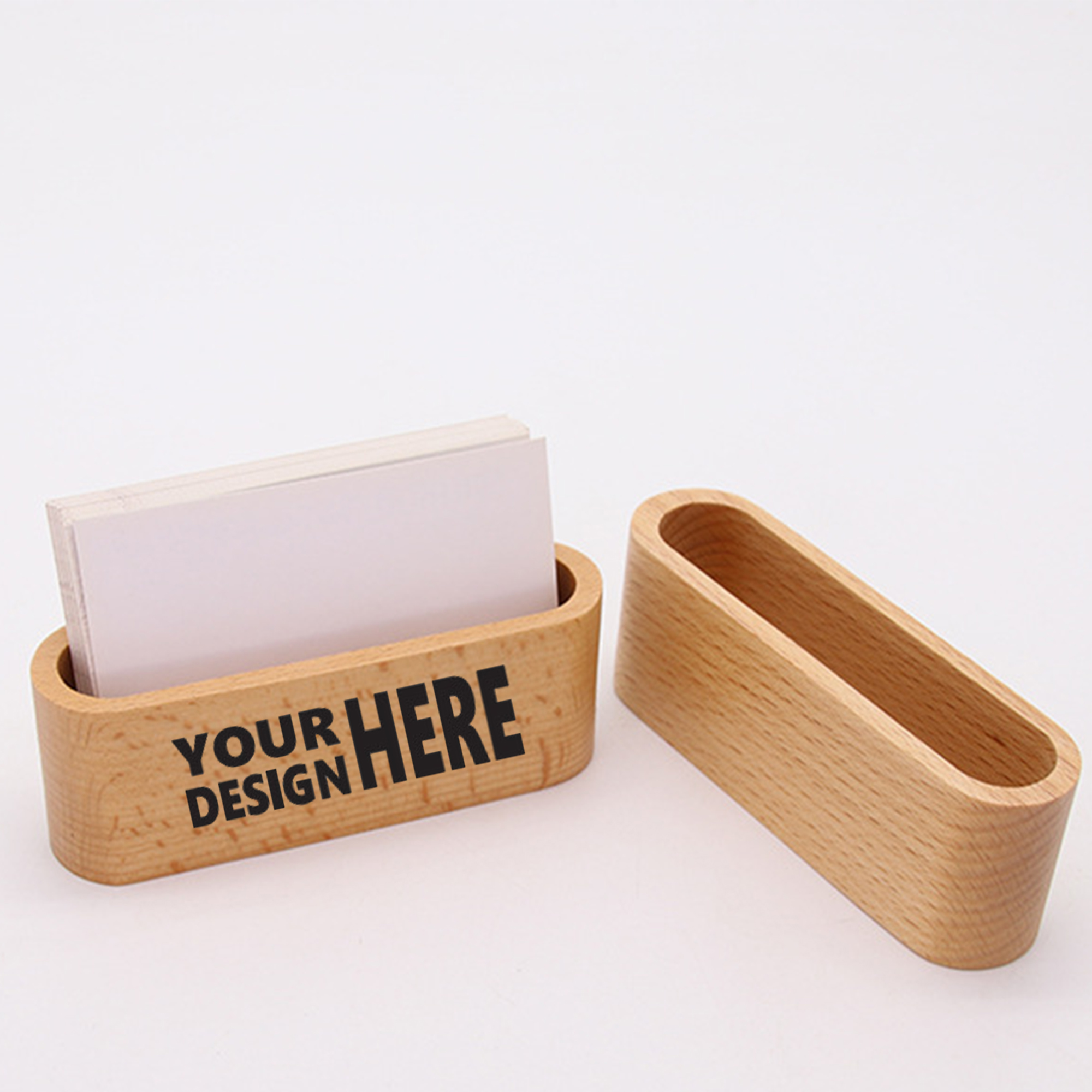 Creative Walnut Business Card Organizer Box 3