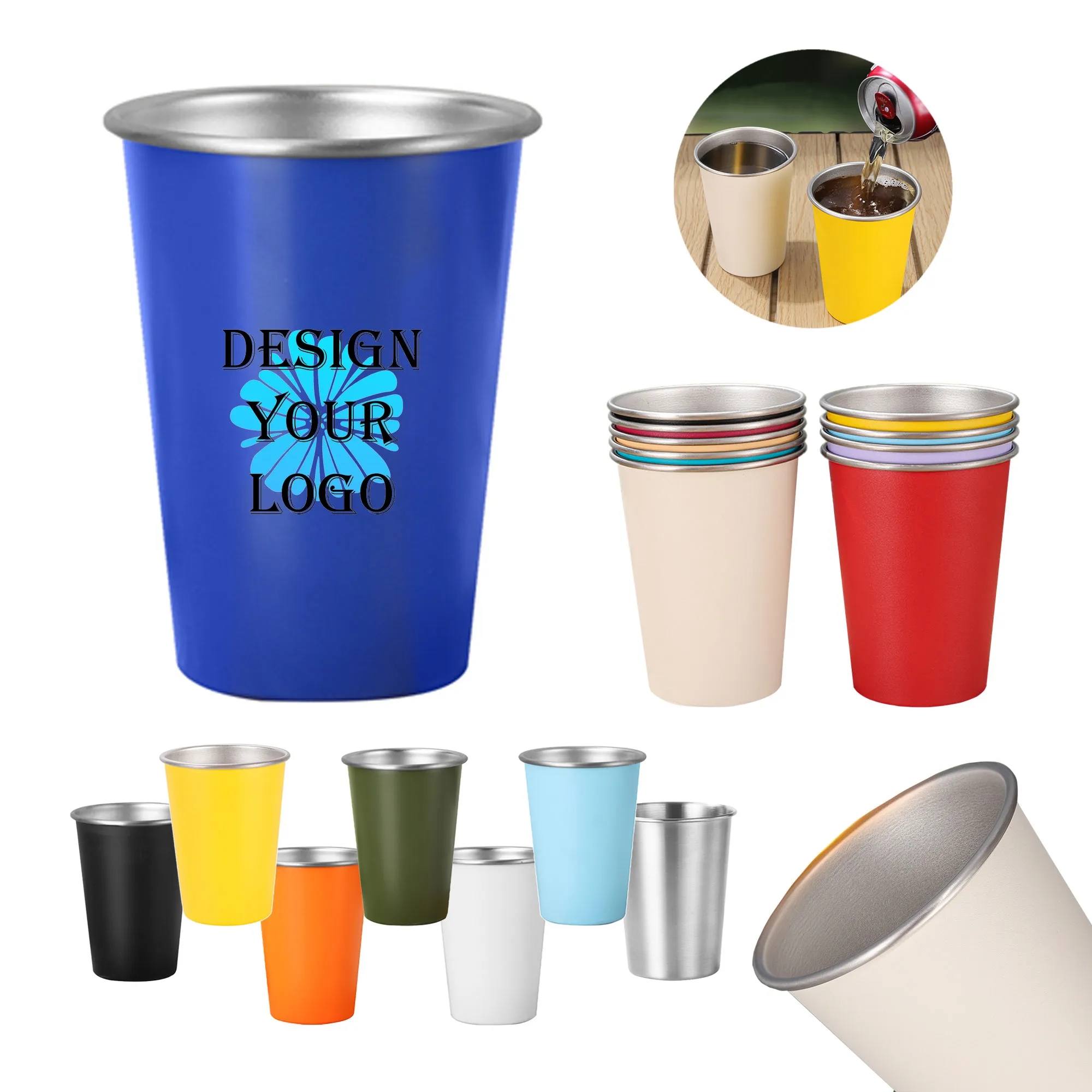 16oz Stainless Steel Pint Cups For Outdoor