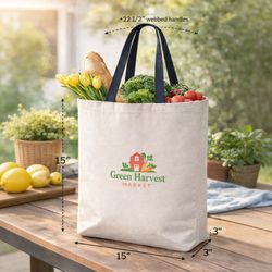 12 oz. Marianne Promo Cotton Canvas Tote Bag w/Color Handle