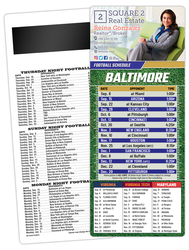 Football Schedule Laminated Card/Postcard with Magnet Strip 3.5x8.5 - 14 pt.