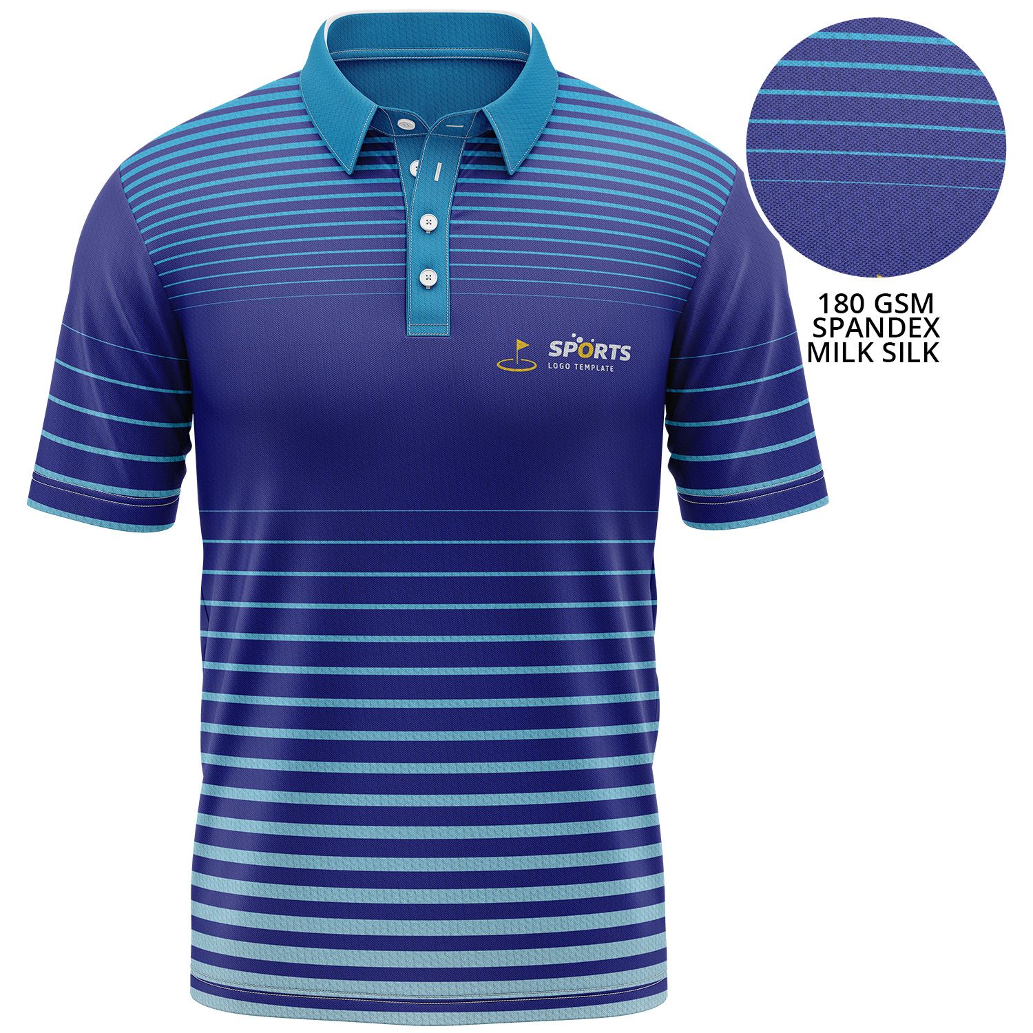 Unisex 180 GSM Spandex Milk Silk Sublimation Short Sleeve Polo PRINTED