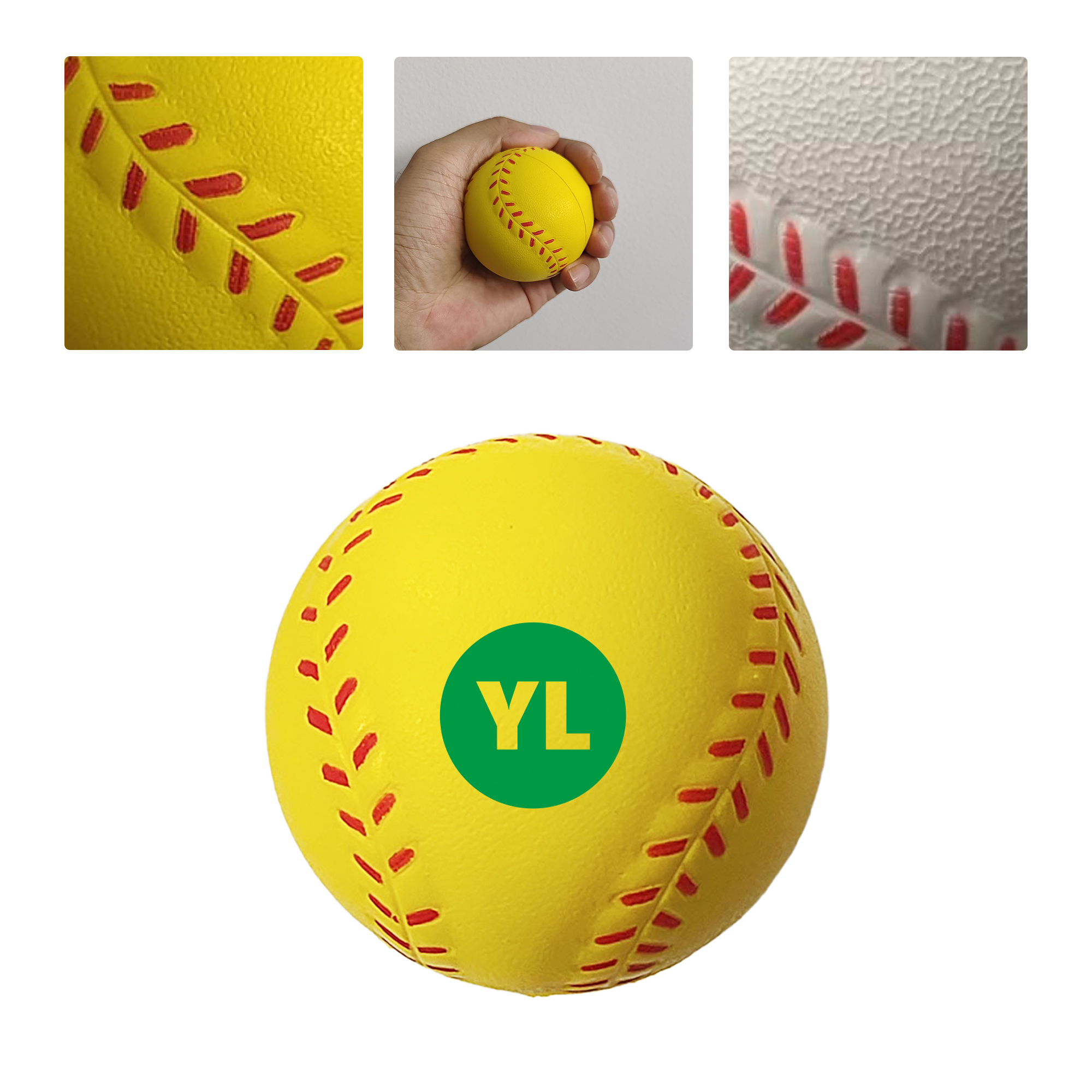 MOQ50 Custom PU Foam Baseball Stress Ball 3