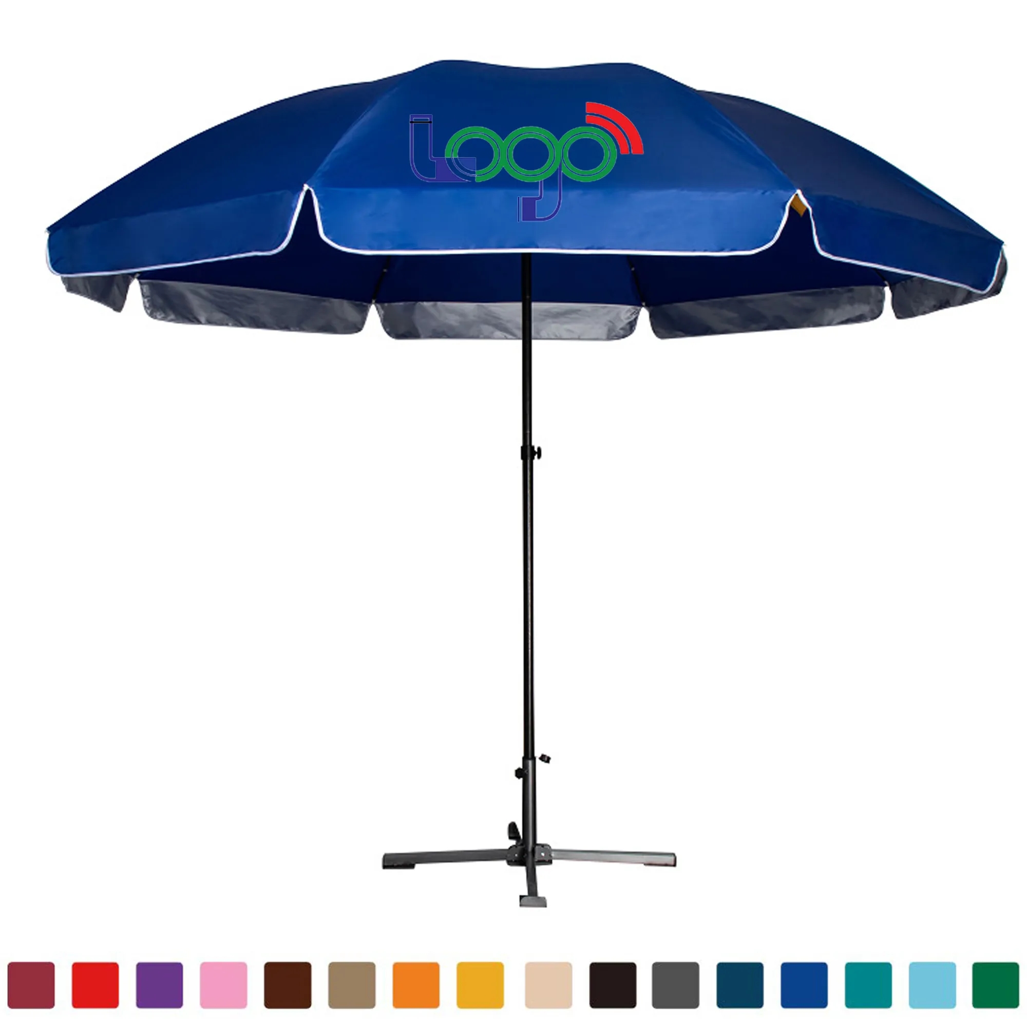 8 Rib Steel Foldable Frame Advertising Summer Beach Umbrella 4