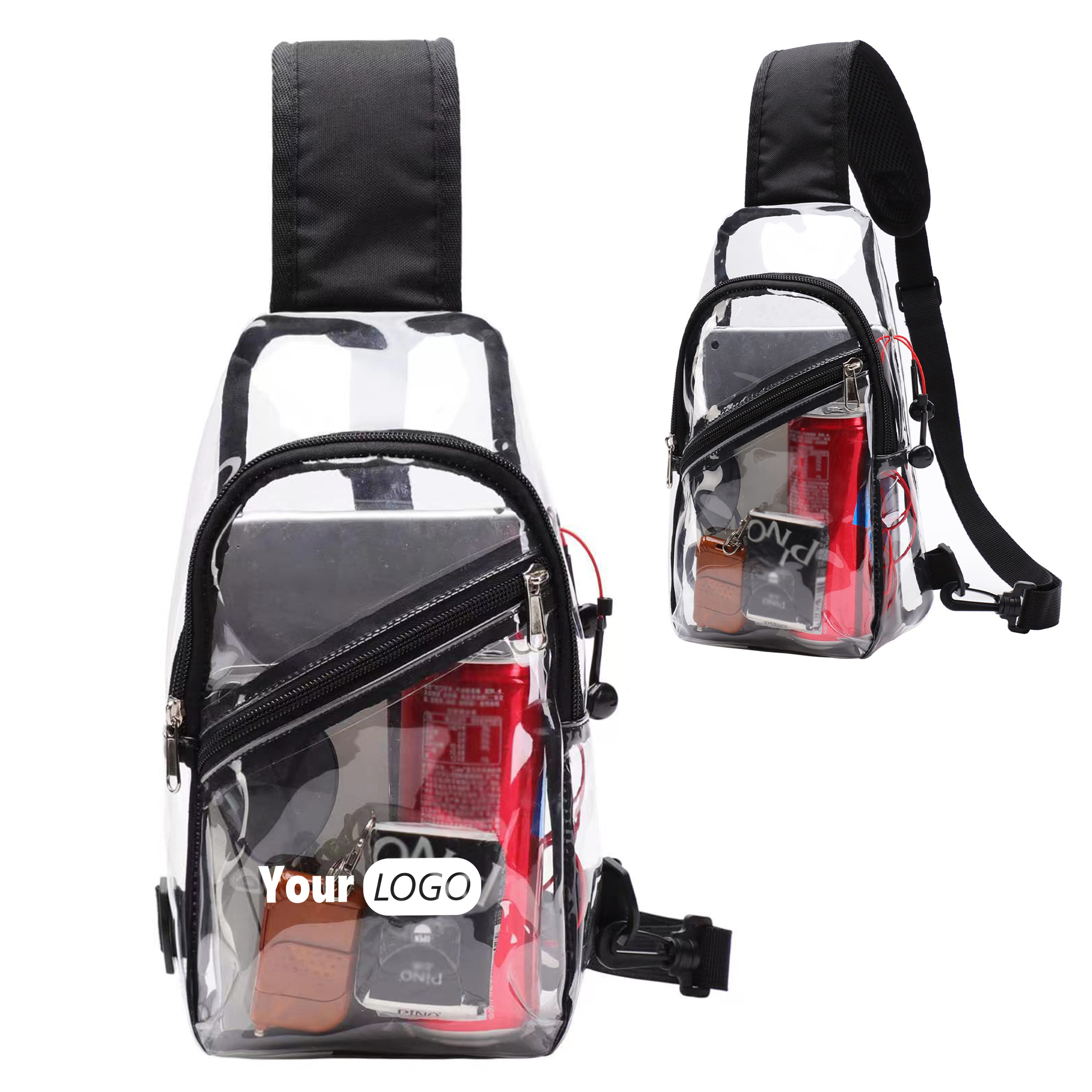Pvc Transparent Women'S Shoulder And Chest Bag 6