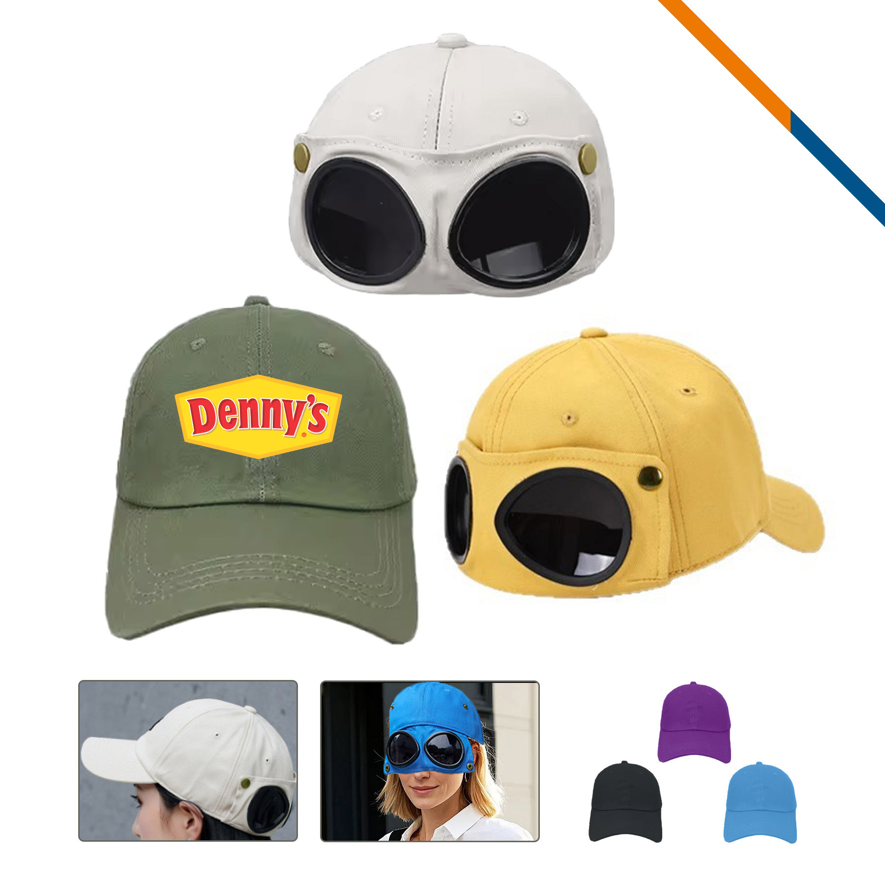 Topki 2in1 Pilot Sunglasses Baseball Cap