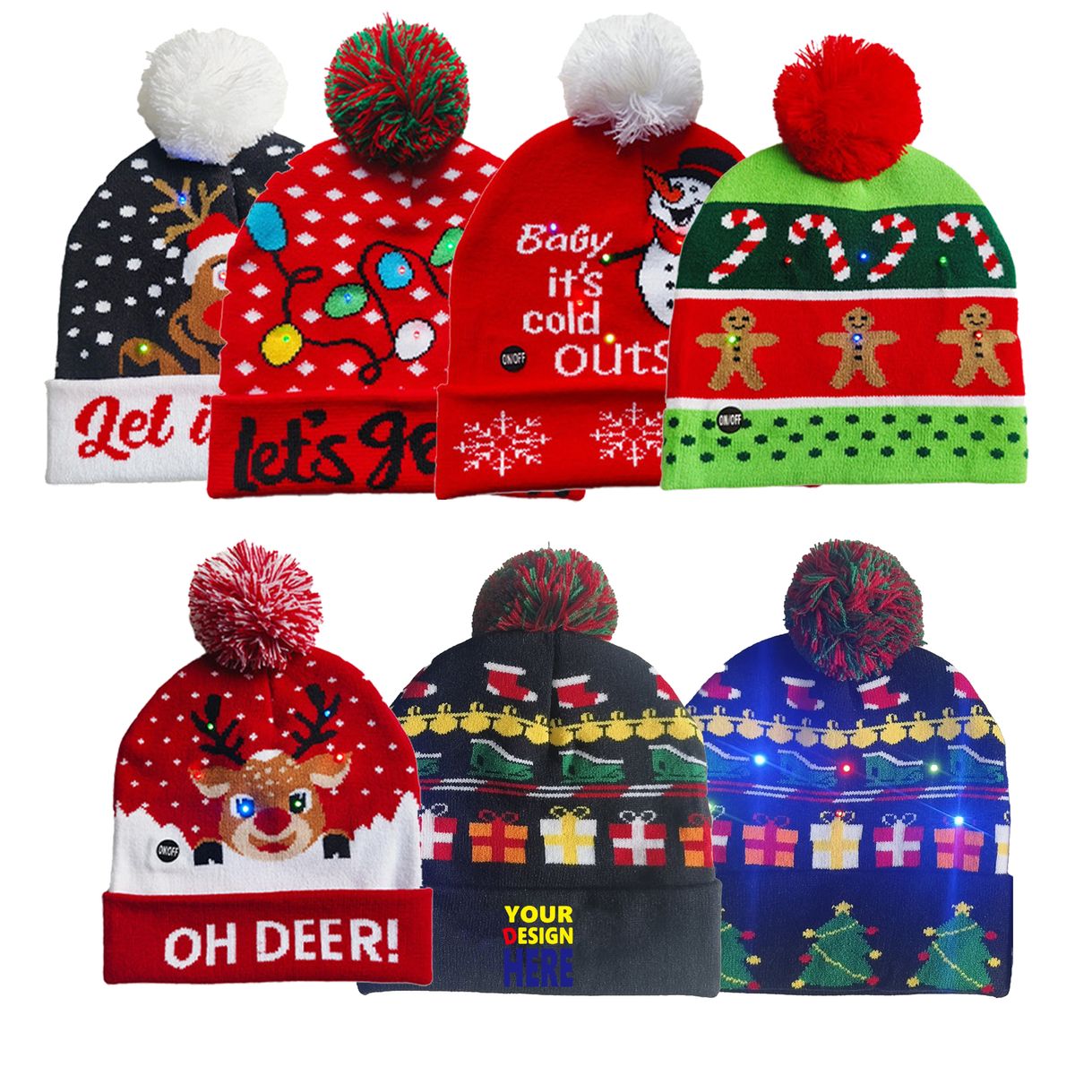 Hat LED Xmas Sweater Winter Christmas Beanie Knitted 4
