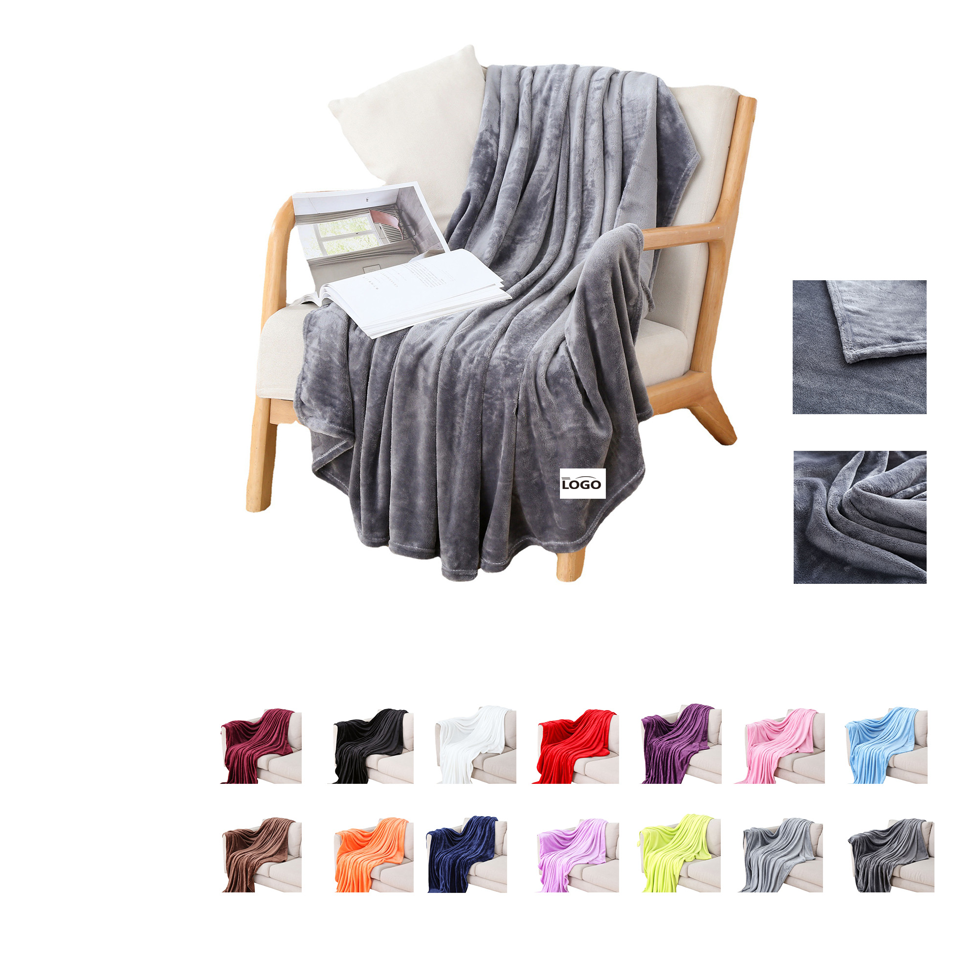 Interweaved Blanket for Sofa Couch Soft Flannel Fleece