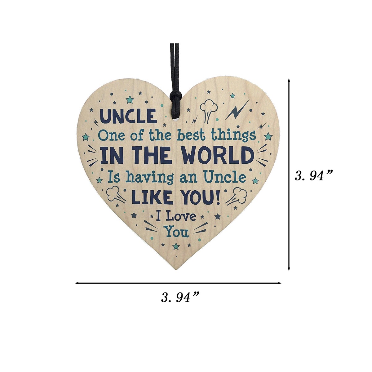 Friendship Gift Heart-Shaped Wooden Sign Pendant 5