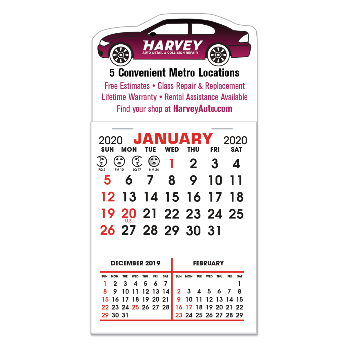 Stick It Magnet 3 Month Calendar Pads Car 477843 Custom Printed