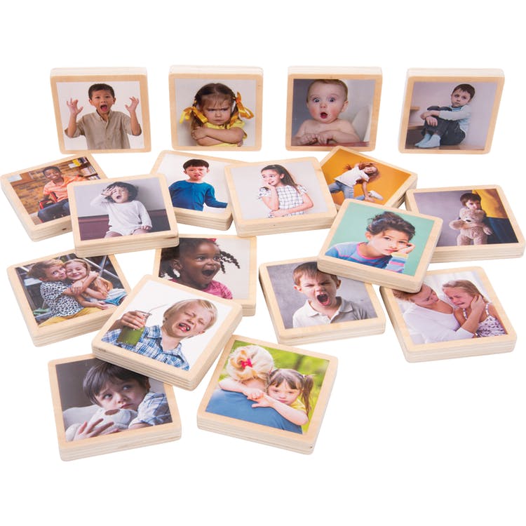 My Emotions Wooden Tiles - 18 Tiles Age 2+ 3