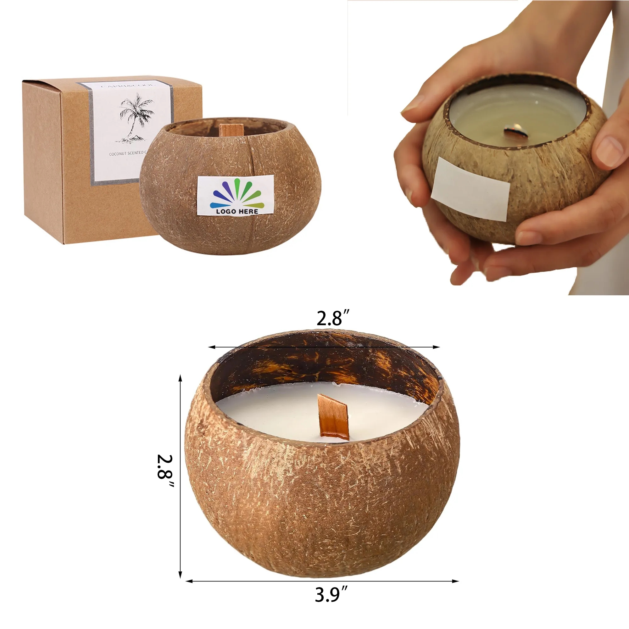 Coconut Shell Scented Candle Gift Set 4